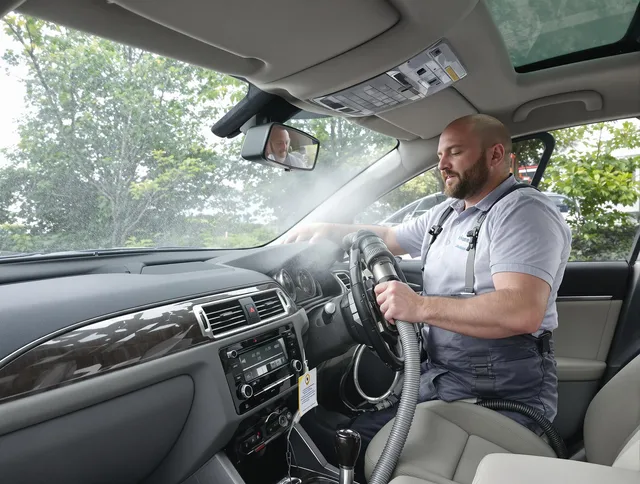 Swampscott Air Duct Cleaning specialist performing professional car duct cleaning in Swampscott