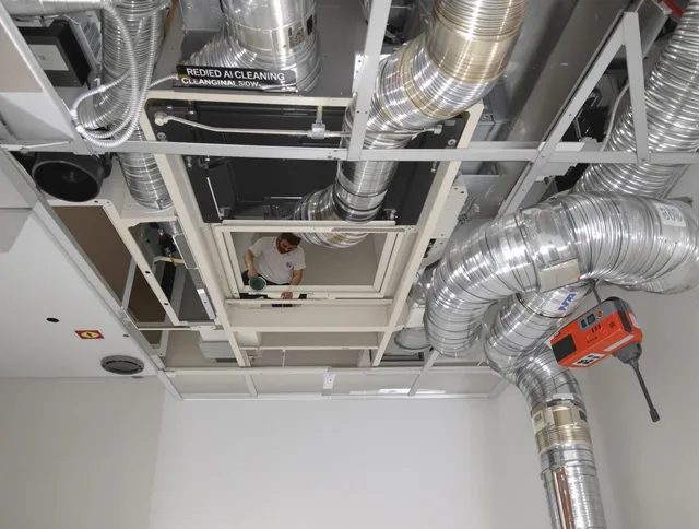 Swampscott Air Duct Cleaning technician performing detailed central duct system cleaning in Swampscott